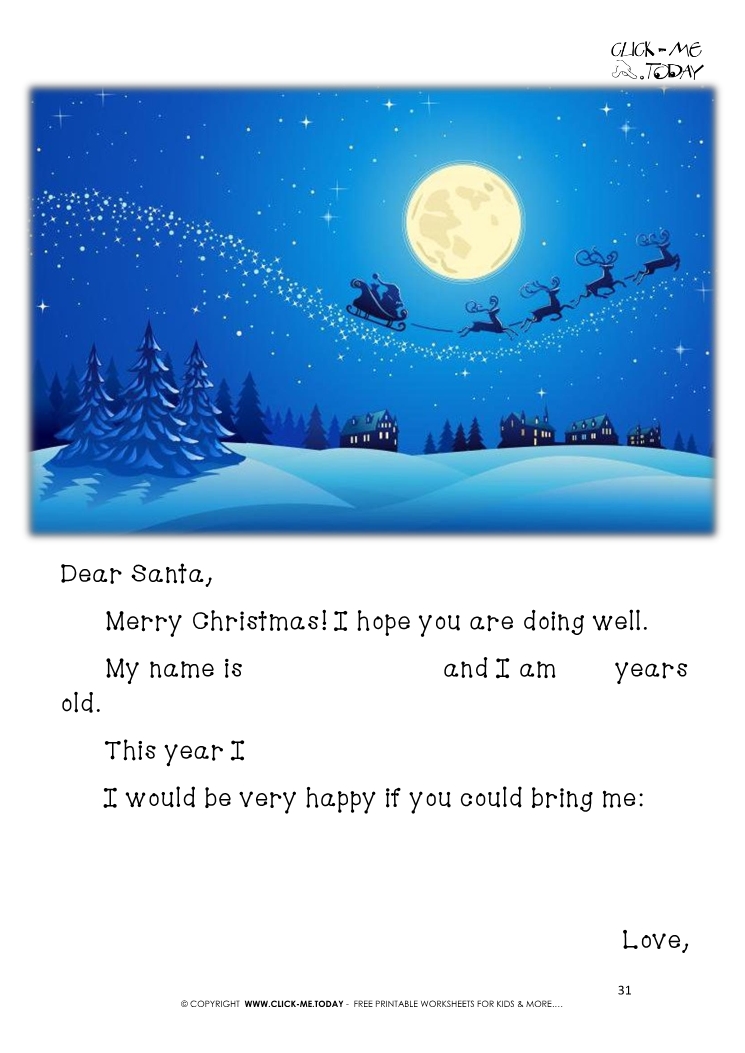 Free Santa ready letter with sample text 31